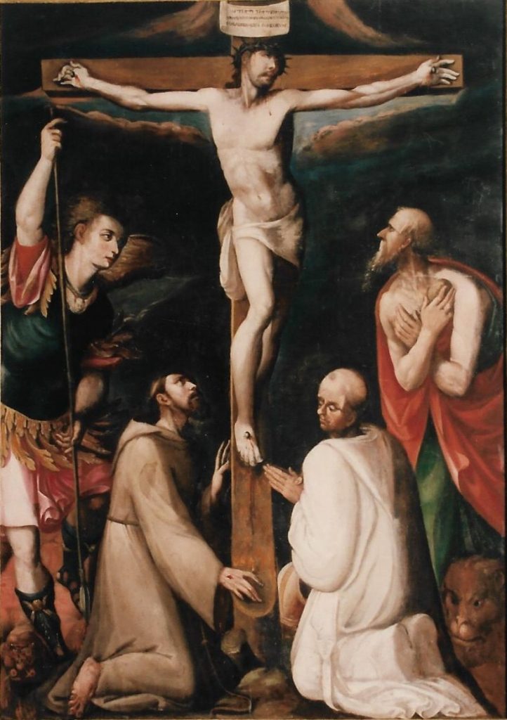 Cristo en la cruz
Óleo sobre tabla, primer cuarto del siglo XVII
Iglesia parroquial de El Salvador y Santa María de Ejea de los Caballeros (Zaragoza)
