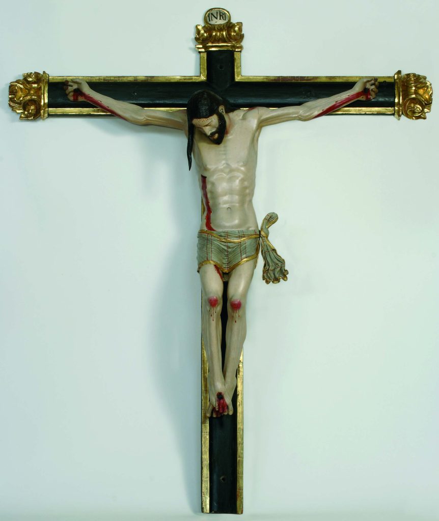 Cristo crucificado
Damián Forment y taller
Talla en madera policromada, 1524-1525
Retablo del santo Cristo de la iglesia parroquial de Santa María Magdalena de Zaragoza.
